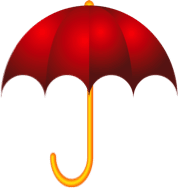 Image of a red umbrella.