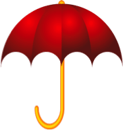 Image of a red umbrella.