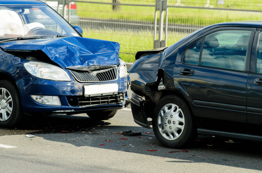 Image of a rear-end car accident in Minnesota.