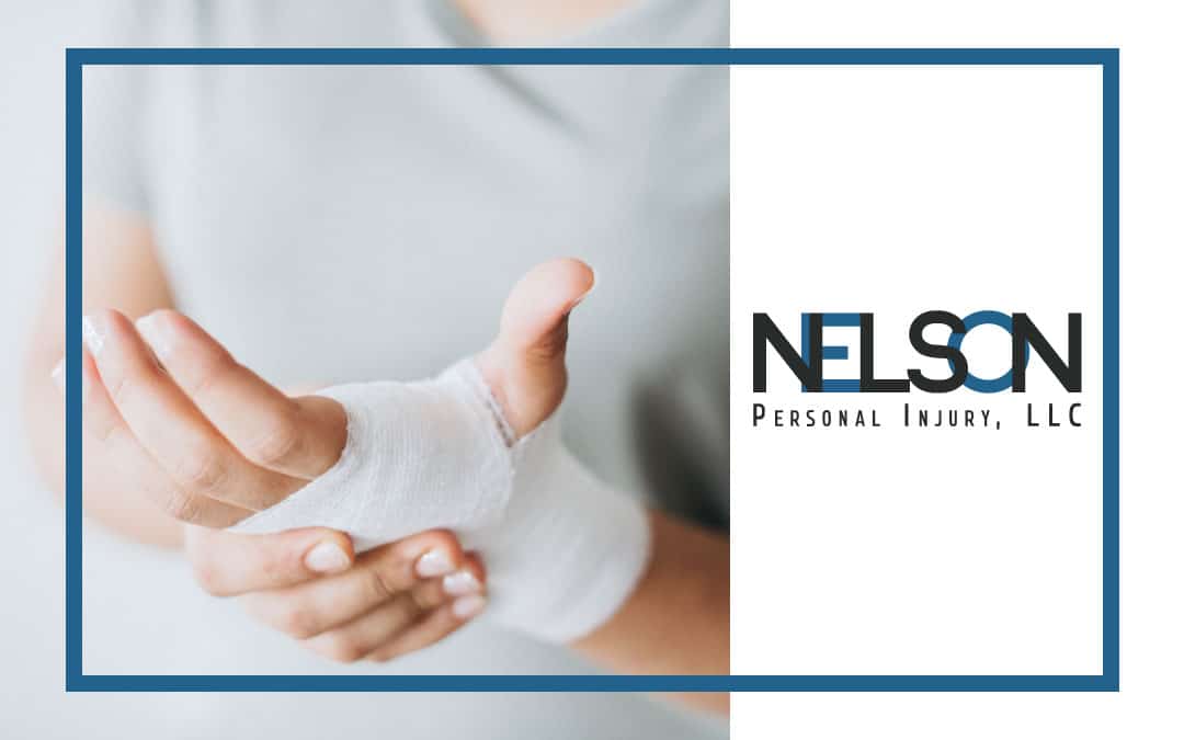 Image of a victim who has been injured by a defective product with Nelson Personal Injury, LLC logo