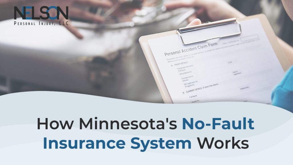 An image of a clipboard with a Personal Accident Claim Form with text "How Minnesotas no Fault Insurance System Works" with Nelson Personal Injury, LLC logo