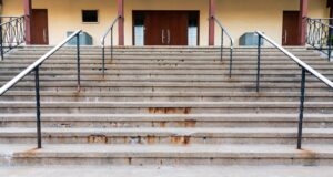 View,Of,A,Staircase,Made,Of,Concrete,With,Metal,Hand injury attorney in Minneapolis